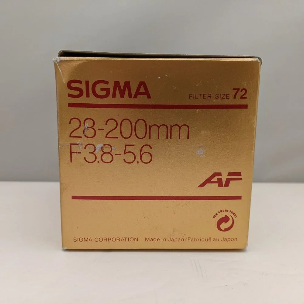 SIGMA AF Lens | 28-200mm f/3.8-5.6 | N - AF D | Filter Size 72 | w/ Caps | USED